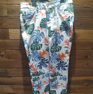 Tommy bahama bogart blooms ankle skinny floral jeans womens size 27